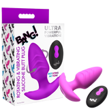 Rotating & Vibrating Silicone Butt Plug w/ Remote